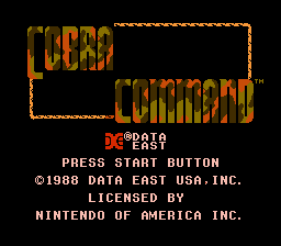Cobra Command title screenshot